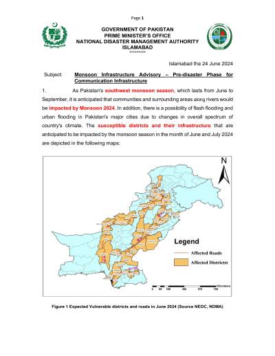 Communication infrastructure advisory - monsoon 2024